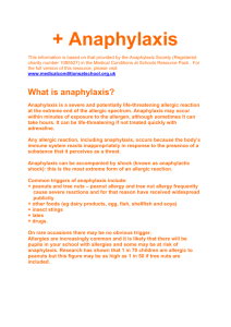 Advice to schools about Anaphylaxis