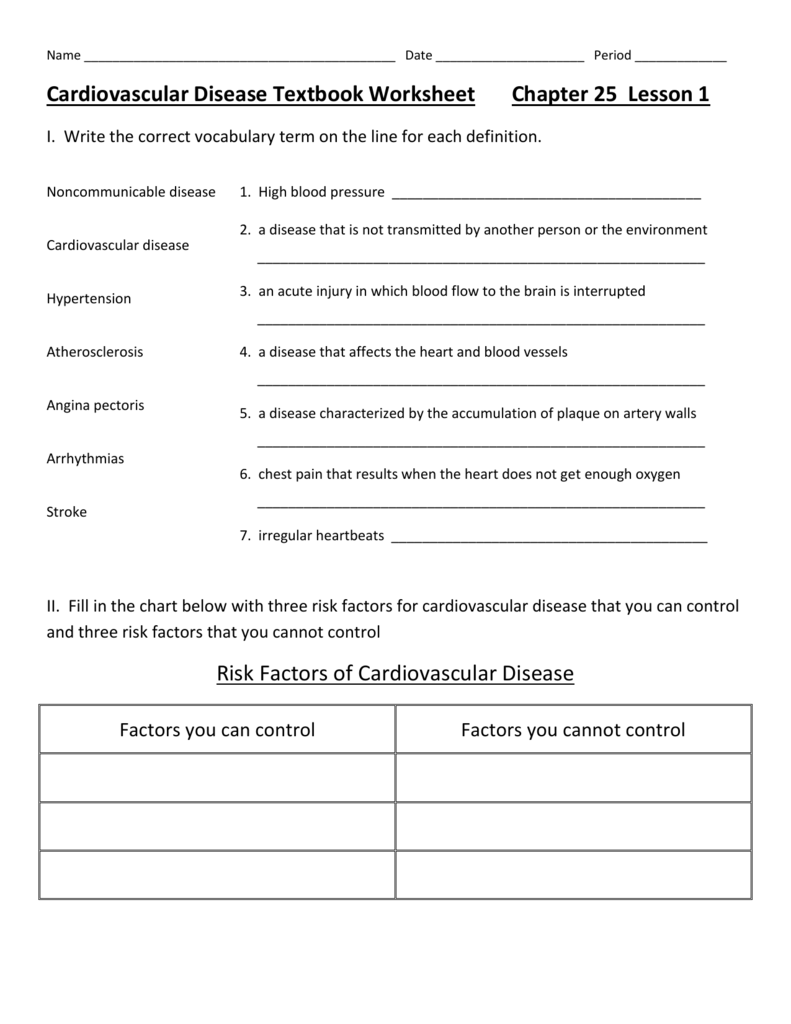 Cardiovascular_textbook_worksheet With Regard To The Cardiovascular System Worksheet