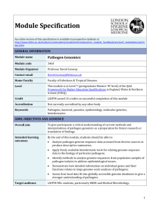 3460 Pathogen Genomics Module Specification