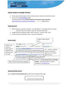 Quick Guide to Google Scholar - The University of Auckland Library