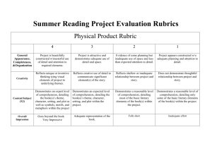 Summer Reading Project Evaluation Rubrics