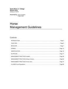 MANAGEMENT PRACTICES (Horse Use)