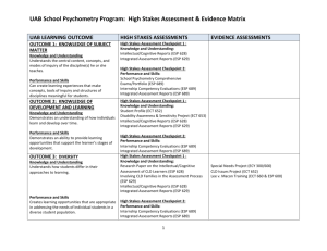 High Stakes Assessment & Evidence Matrix