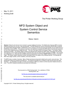 MFD System Service Semantic Model and Service Interface