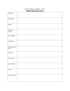 Lesson 14 - Global Warming Definitions