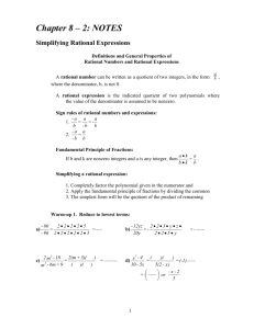 2: NOTES Simplifying Rational Expressions