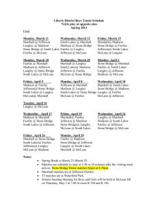 Liberty District Boys Tennis Schedule