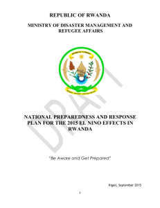 The Rwanda El Nino Preparedness and Response Plan