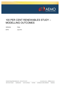 100 per cent Renewables study * MODELLING OUTCOMES