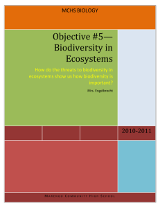Objective #5*Biodiversity in Ecosystems