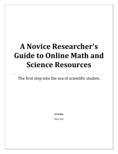 A Novice Researcher*s Guide to Online Math and Science Resources