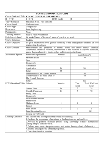COURSE INFORMATION FORM Course Code and Title KIM 117