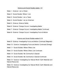 Science Social Studies Year at a Glance