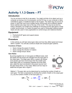 Activity 1.1.3 Gears – FT Introduction