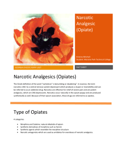 Narcotic Analgesics fact sheet
