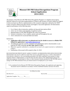 Recognition Checklist - Missouri Schoolwide Positive Behavior