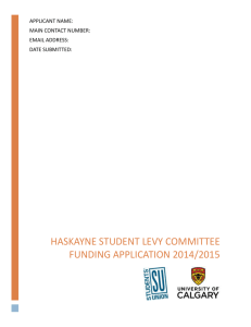 Haskayne Student Levy Committee Funding