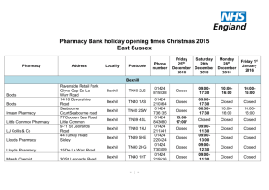 which local pharmacies will be open over the Christmas period.