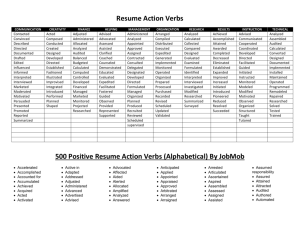 500 Positive Resume Action Verbs - TeamMates Post