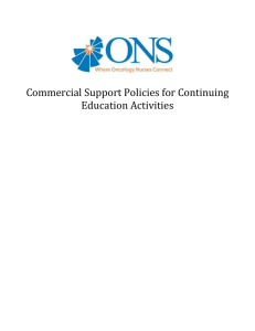 Commercial Support Policy for Continuing Education Activity