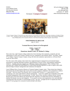 VCC Press Release - Vermont Campus Compact