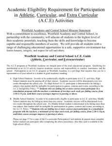 ACE Policy - Westfield Academy and Central School