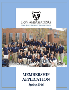 Lion-Ambassador 2016 Application