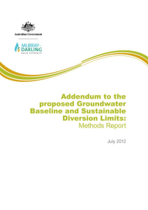 Addendum to The proposed Groundwater Baseline and Sustainable