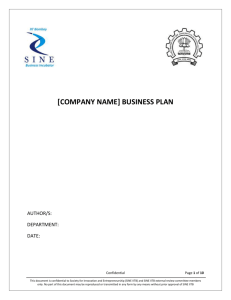 Suggestive Template for Business Plan