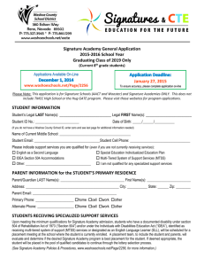 Signature Academy General Application 2015