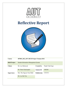 Thanh Trinh Ngoc | Student ID: 1002801 Reflective Report