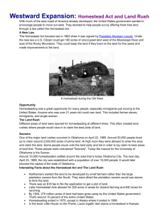 Westward Expansion: Homestead Act and Land Rush