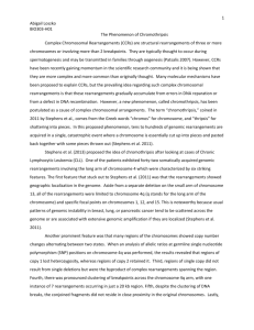 Abigail Loszko BIO303-H01 The Phenomenon of Chromothripsis