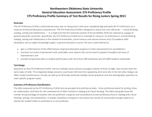 2013 ETS Proficiency Profile Results