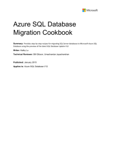 Azure SQL Database Migration Cookbook