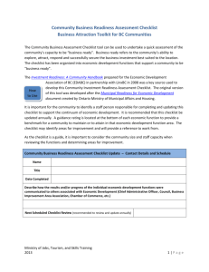 Community Business Readiness Assessment Checklist