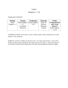 Chapters 1-10 Student Packet, Worksheets, and Quiz