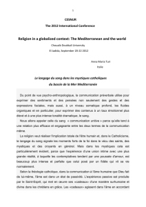 Le langage du sang dans les mystiques catholiques du