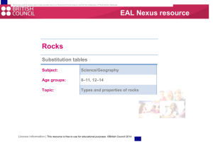 Rocks substitution tables  - EAL Nexus