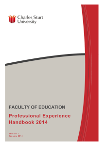 organisation of professional experience placements