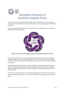 Exemplary elements of academic integrity policy
