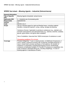 SPERC fact sheet – Blowing Agents – Industrial (Solvent