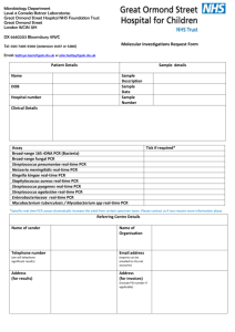 to PCR Request Form - Great Ormond Street Hospital