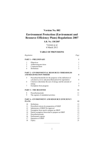Environment Protection (Environment and Resource Efficiency