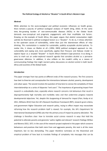 Working Paper 2 – The Political Ecology of Alcohol as “Disaster”