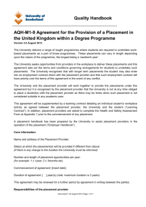 AQH-M1-9 Agreement for the Provision of a Placement