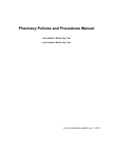 Pharmacy Policies and Procedures Manual