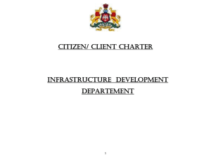 Citizen / Client Charter - Infrastructure Development Department