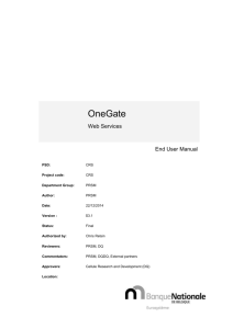 OneGate OneGate(CSSR) OneGate Web Services End User Manual