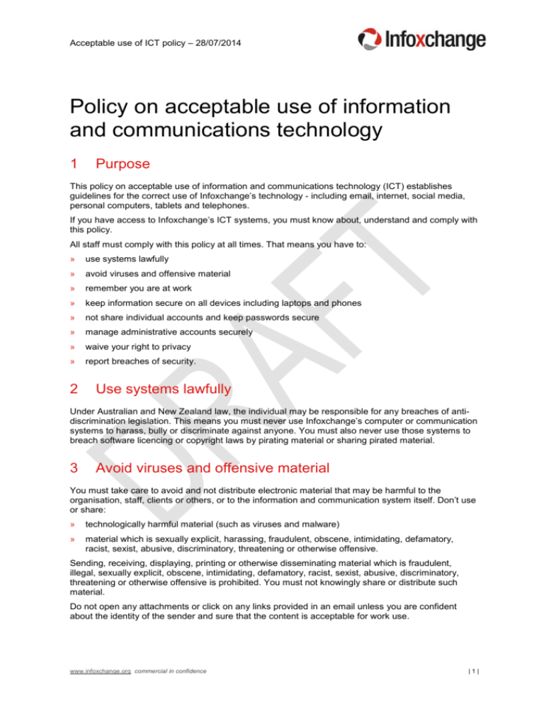 What Is Ict Policy Pdf